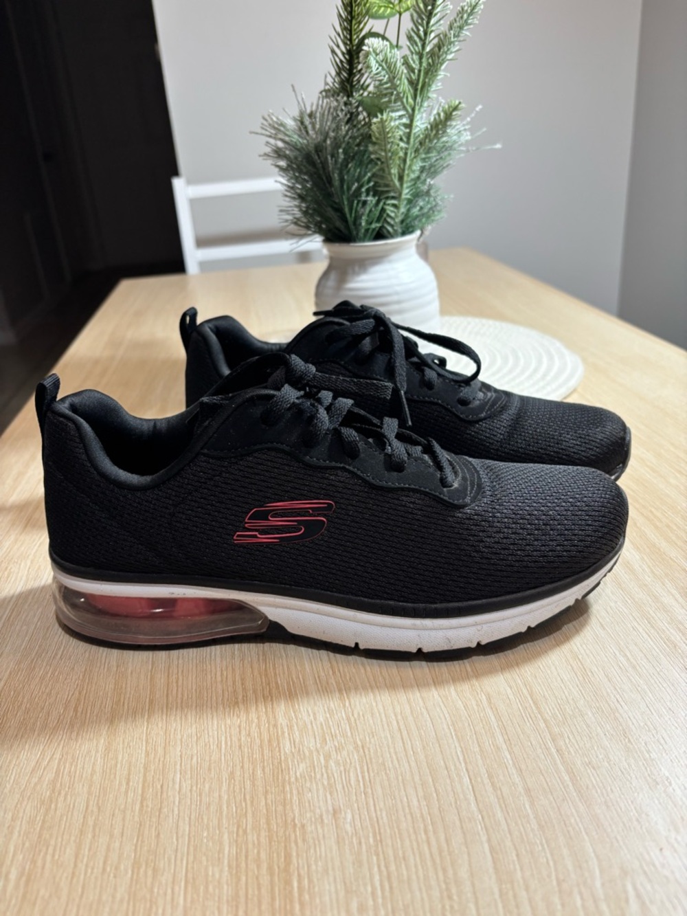 Skechers Black Sneaker with Pink Insole Accent